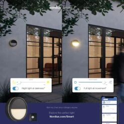 Nordlux Smart Home AVASMART LED Deckenleuchte Außen Grau, Opal Weiß 600lm IP54 App Steuerbar 20x20cm -Nordlux 2019016010 4am