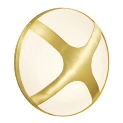 Nordlux CROSS Außenwandleuchte Messing, Opal Weiß Messing E27 IP54 Dimmbar 26x26x13cm