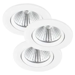 LED Einbauleuchte Weiß Nordlux Fremont 3er Set A 345lm 2700K Rund