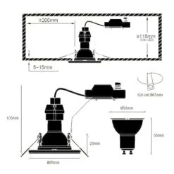 LED Einbaustrahler Schwarz Nordlux Canis 5er Set GU10 A 345lm 2700K -Nordlux canis2700k 2 1