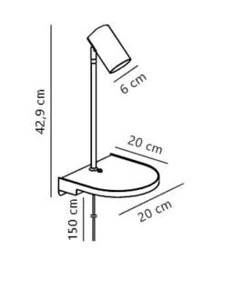 Nordlux CODY Wand Leselampe Weiß GU10 Mit Ablage U. USB-Port 20x20x42,9cm -Nordlux cody wandleuchte tz 1 2