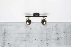 Retro Deckenstrahler Schwarz Gold Nordlux Lotus 2-flammig E14 -Nordlux m lotus 50110103 1