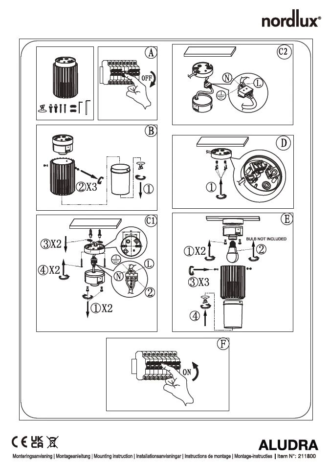 Outdoor Aufbauleuchte Aluminium Nordlux Aludra IP54 E27 6 Outdoor Aufbauleuchte Aluminium Nordlux Aludra IP54 E27 – Bild 4
