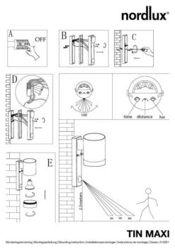 Nordlux Tin Maxi Außenwandleuchte Alu -Nordlux n21502129 ze 1