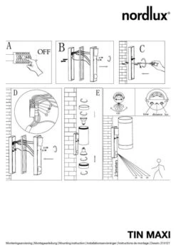 Nordlux Tin Maxi Außenwandleuchte Up-Down Schwarz -Nordlux n21512103 ze
