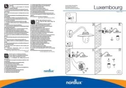 Nordlux Luxembourg Wandaussenlampe Verzinkt Mit Bewegungsmelder -Nordlux n22661031 ze