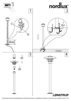 Nordlux LÃ¸nstrup 32 Außen Standleuchte Schwarz -Nordlux n71428003 ze