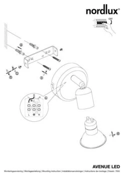 Nordlux Avenue LED Wandspot Geb. Stahl -Nordlux n76551132 ze